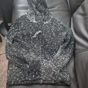 Boho Muli Colored Knit Hoodie With Pockets